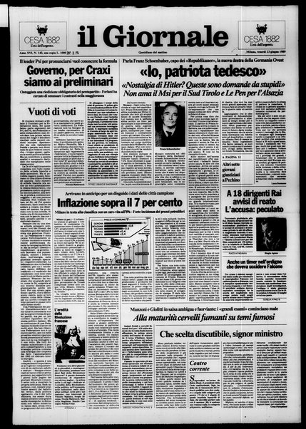 Il giornale : quotidiano del mattino